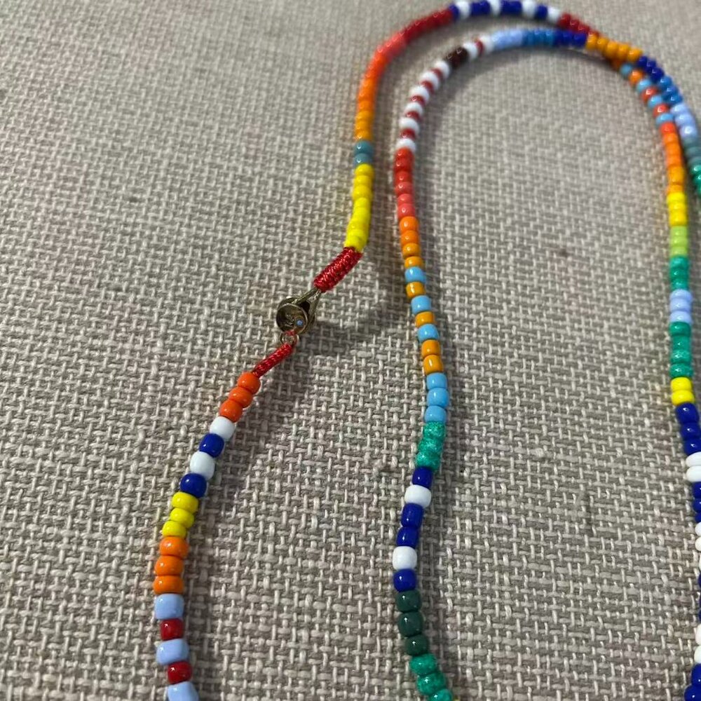 Roxanne Assoulin Rainbow Beaded Gold-Tone Long Necklace - Picture 3 of 3